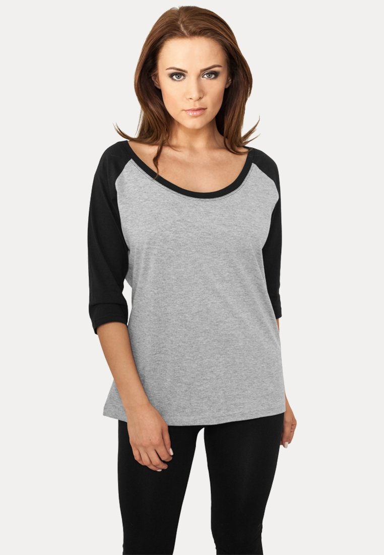 

футболка с принтом Ladies 3/4 Contrast Raglan Tee Urban Classics, цвет grey/black