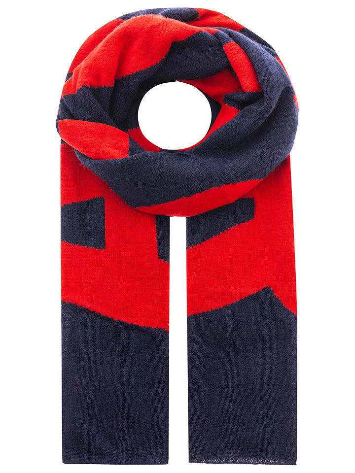

Zwillingsherz Кашемировый шарф "Amour" темно-синего/красного цвета