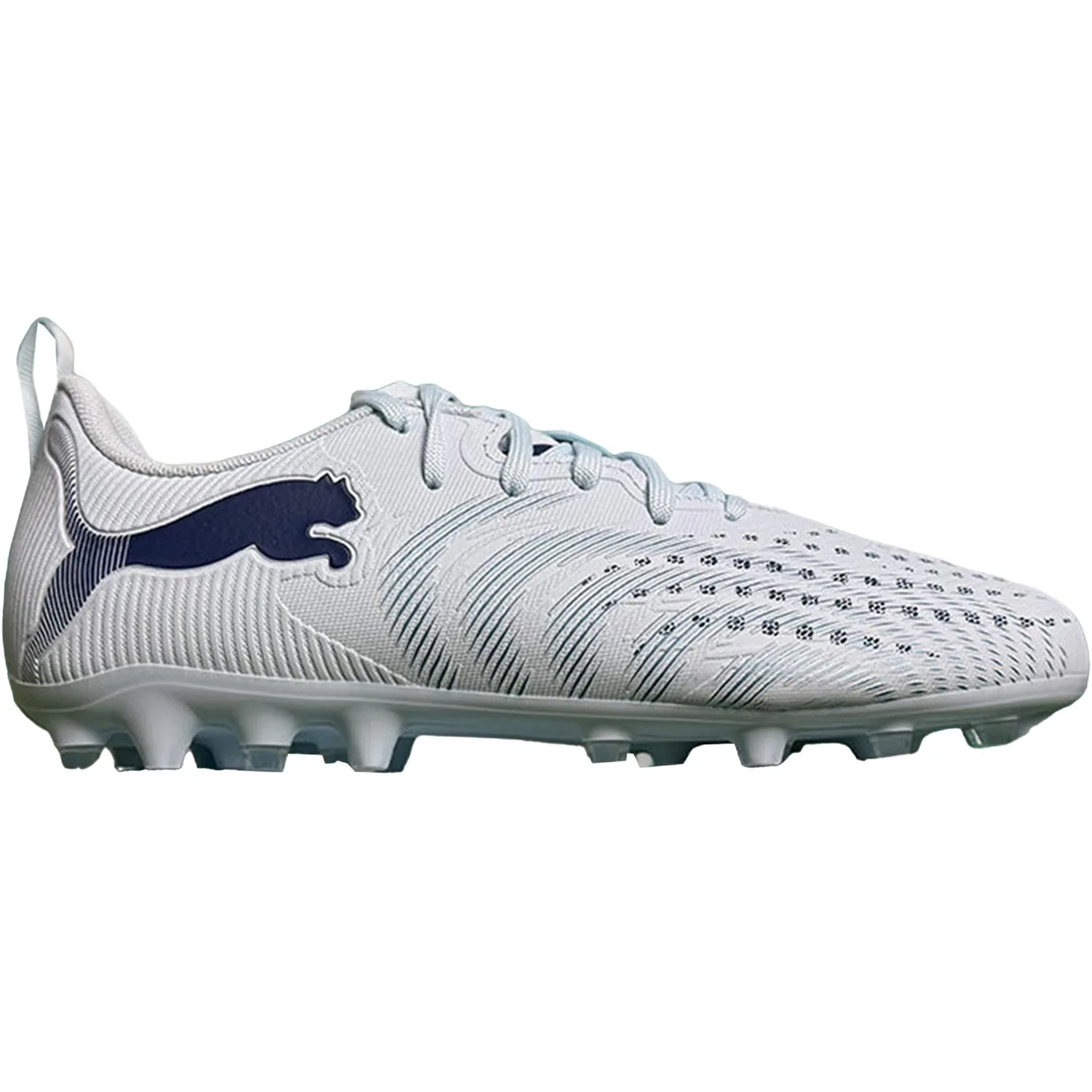 PUMA Детские футбольные бутсы Future 9 устойчивые к истиранию, светло-голубые и белые — фото 3