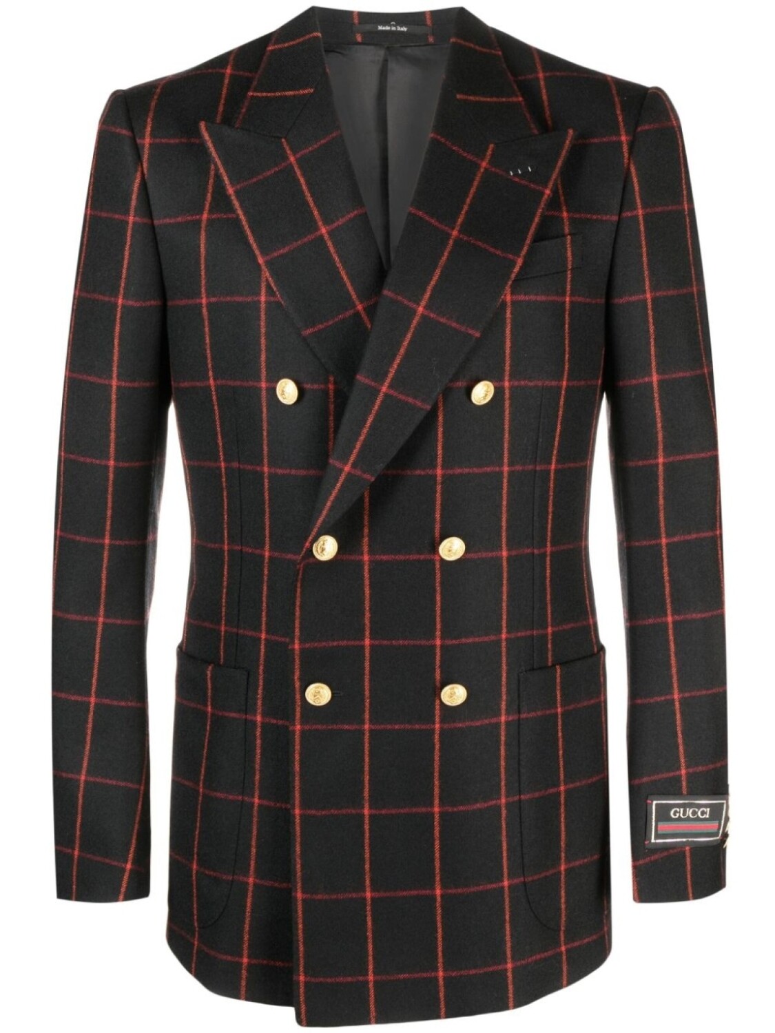 

Gucci шерстяной двубортный пиджак, черный