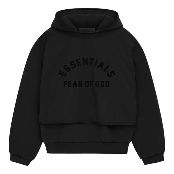 

Толстовка ss24 nylon fleece hoodie 'jet black' Fear Of God Essentials, черный