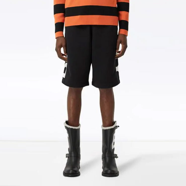 Шорты Burberry Fawnley Logo Print Track, Черный — фото 3