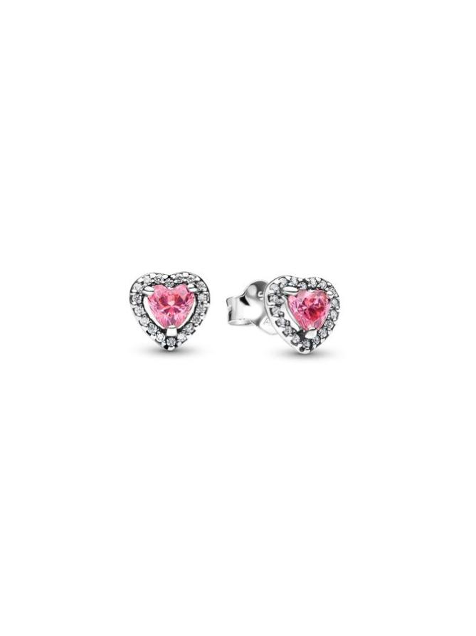 

Серьги Pandora Elevated Pink Heart Stud Earrings, стерлинговое серебро