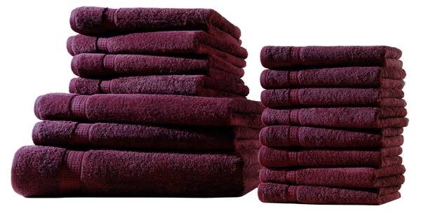 

XXL SET Frottier Набор полотенец Hometex Premium Textilesset 15 tlg., 30x1x150 см, бордовый