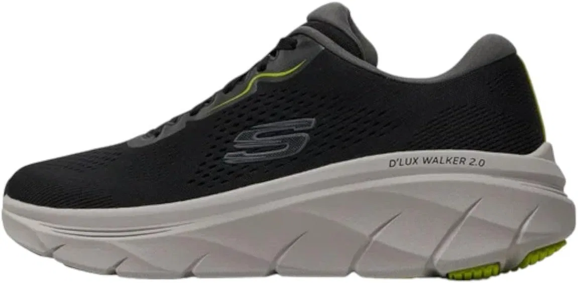 Мужские кроссовки Skechers, Black Engineered Mesh Synthetic Lime Trim — фото 2