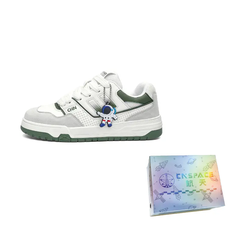 

China Aerospace Лоу-топ скейтборд обувь мужские бокс лимитированная серия белый зеленый, цвет White Green
