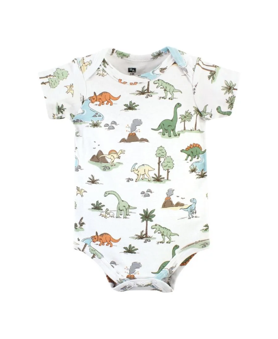 Комплект из двух боди и подходящих по цвету брюк Hudson Baby, Dinosaur Adventures Short-Sleeve — фото 3