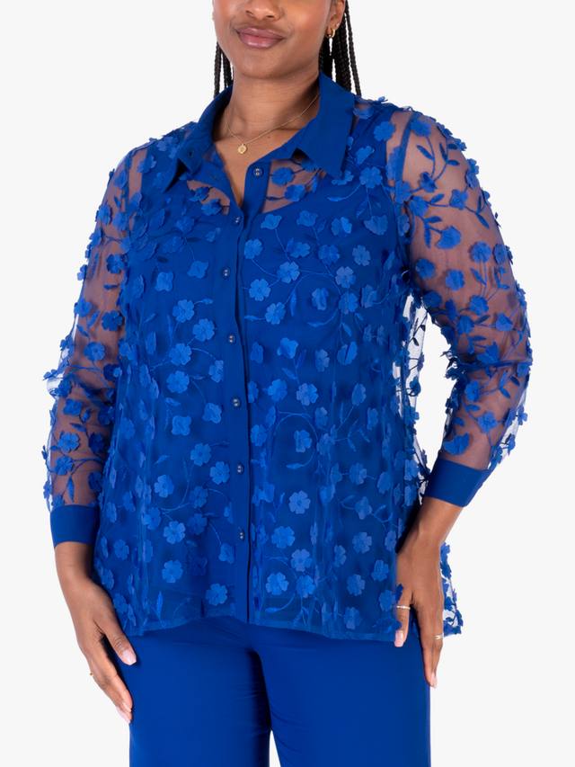 

Футболка с длинным рукавом и аппликацией в виде ромашки chesca, Blue