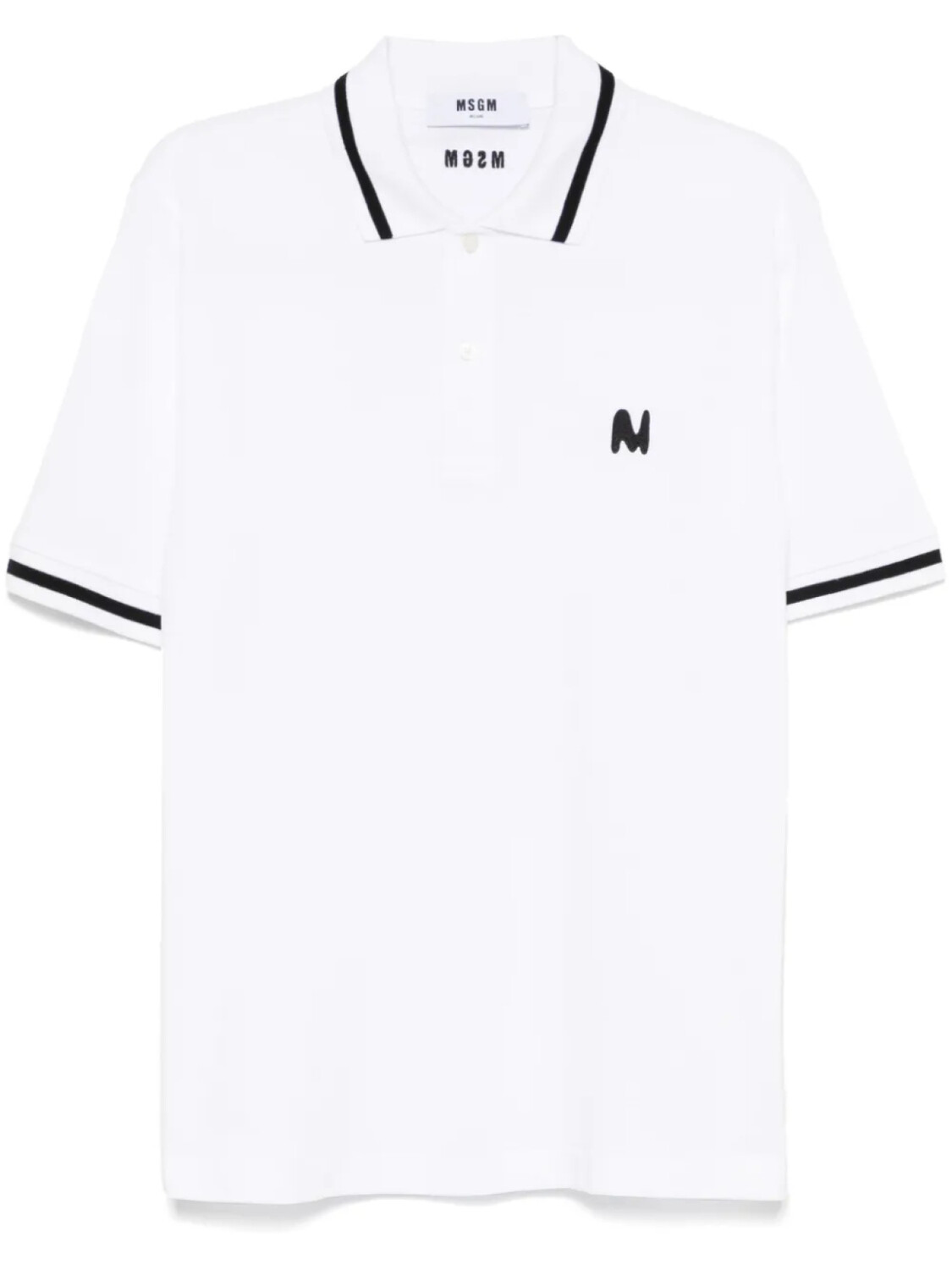 

MSGM рубашка поло с вышитым логотипом, белый