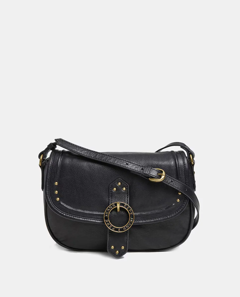 

Кожаная сумка с клапаном Pepe Jeans, черный