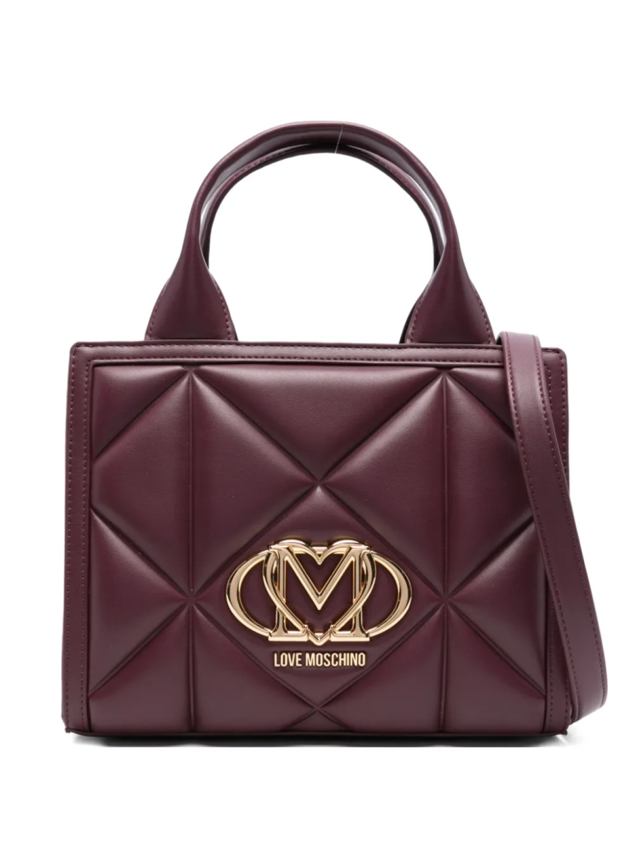 

Стеганая сумка-тоут с логотипом Love Moschino, красный