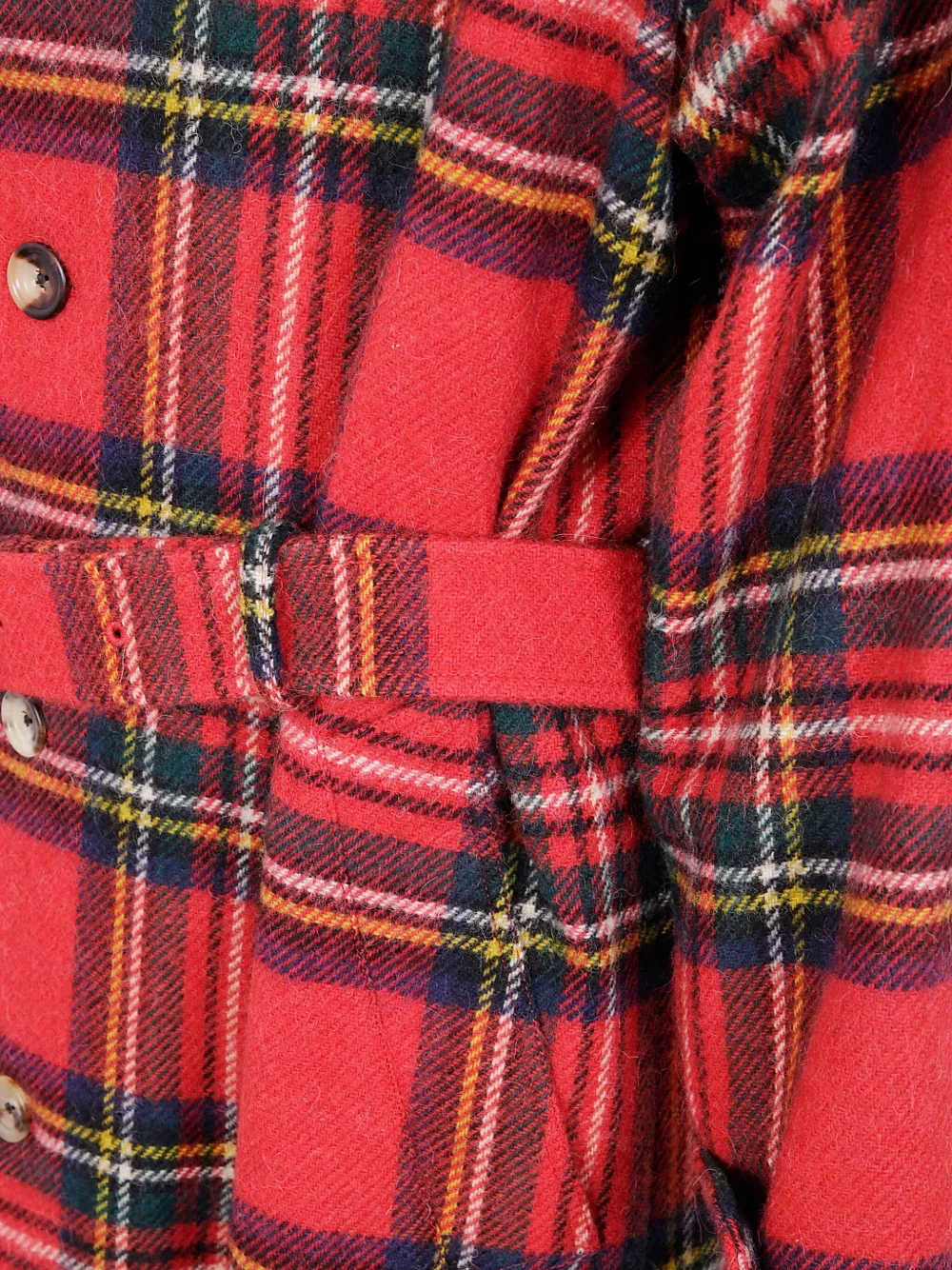 Пальто с ремнем в клетку Polo Ralph Lauren, красный — фото 3