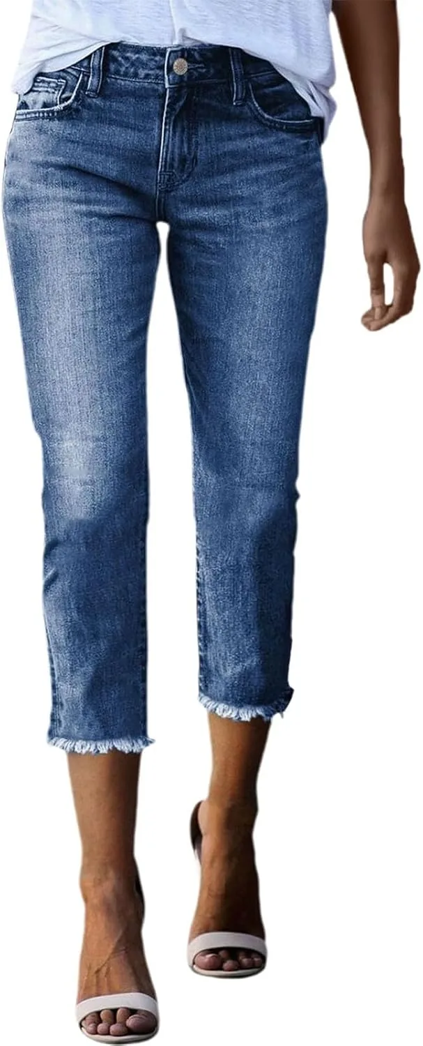 

Женские джинсы Boyfriend с высокой талией, прямые, рваные