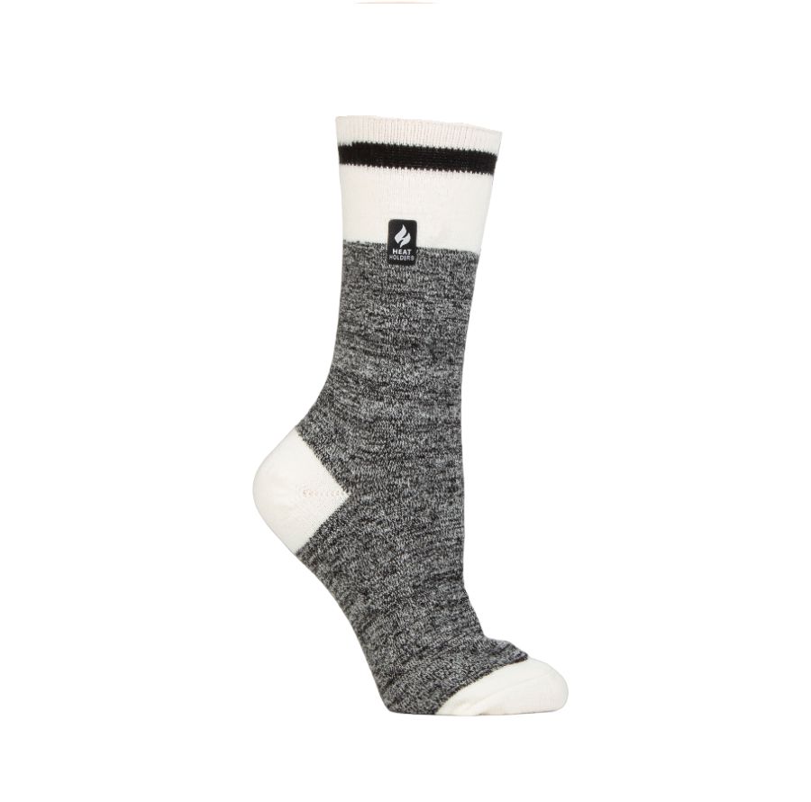 

Сверхлегкие носки Ultra Lite Lana Cream Block Twist Crew Socks Heat Holders, Black