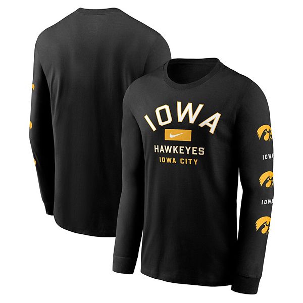 

Мужская черная футболка с длинным рукавом Iowa Hawkeyes Classic Location Nike