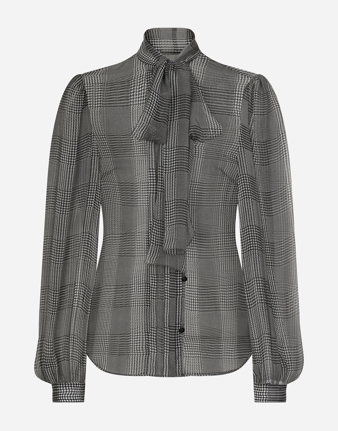 

Шелковая шифоновая рубашка с рисунком "гленче́к" Dolce & Gabbana, мультиколор