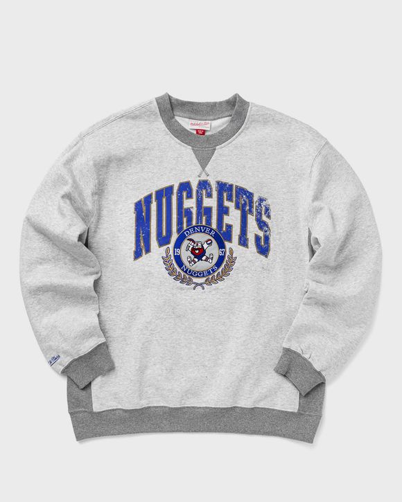 

Флис Mitchell & Ness Nba Premium Fleece Crew Vintage Logo Denver Nuggets, цвет grey heather