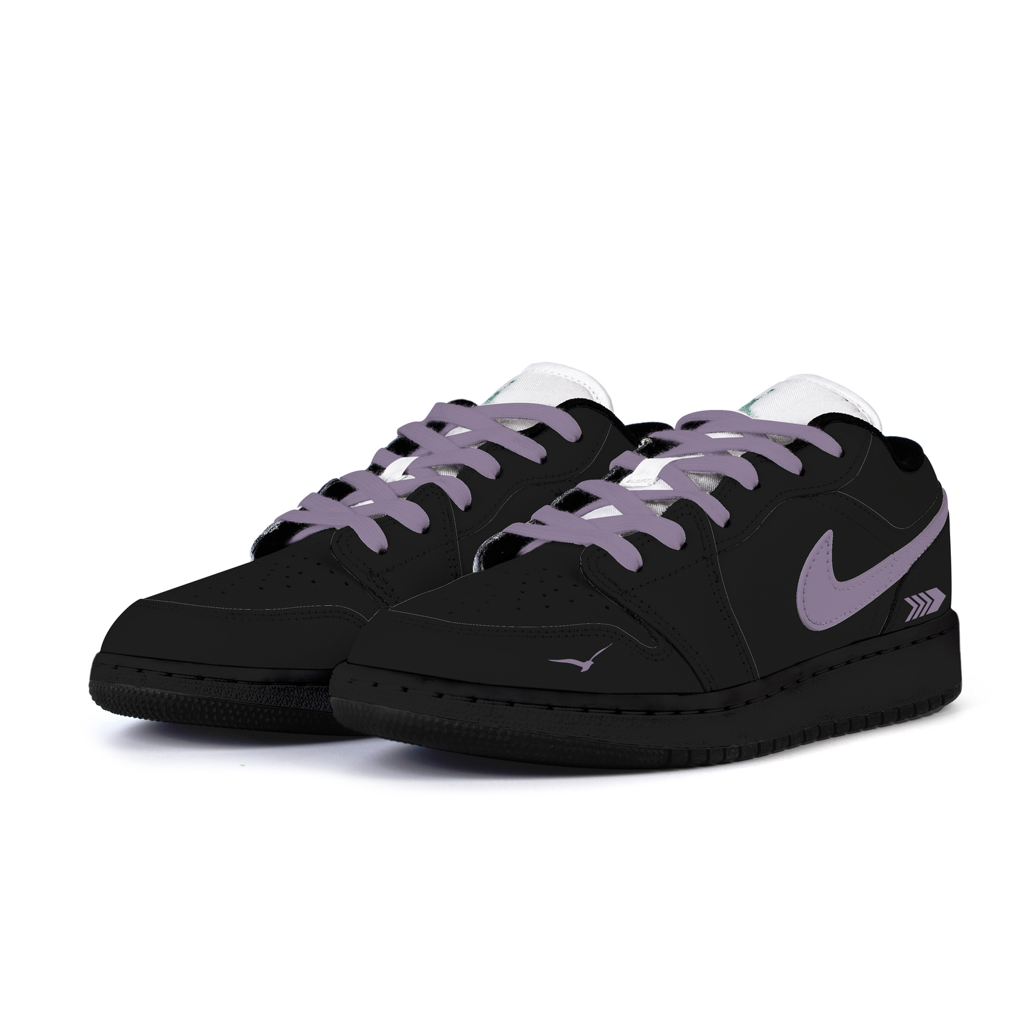 Jordan Air 1 LOW Anti Slip Wear Resistant низкие детские скейтбординг кроссовки Black для подростков — фото 4