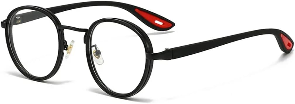 

Солнцезащитные очки с защитой UV400 | Круглые, пластиковые, титановые | для женщин и мужчин, для занятий спортом на открытом воздухе и вождения DSVIGF, Black Transparent