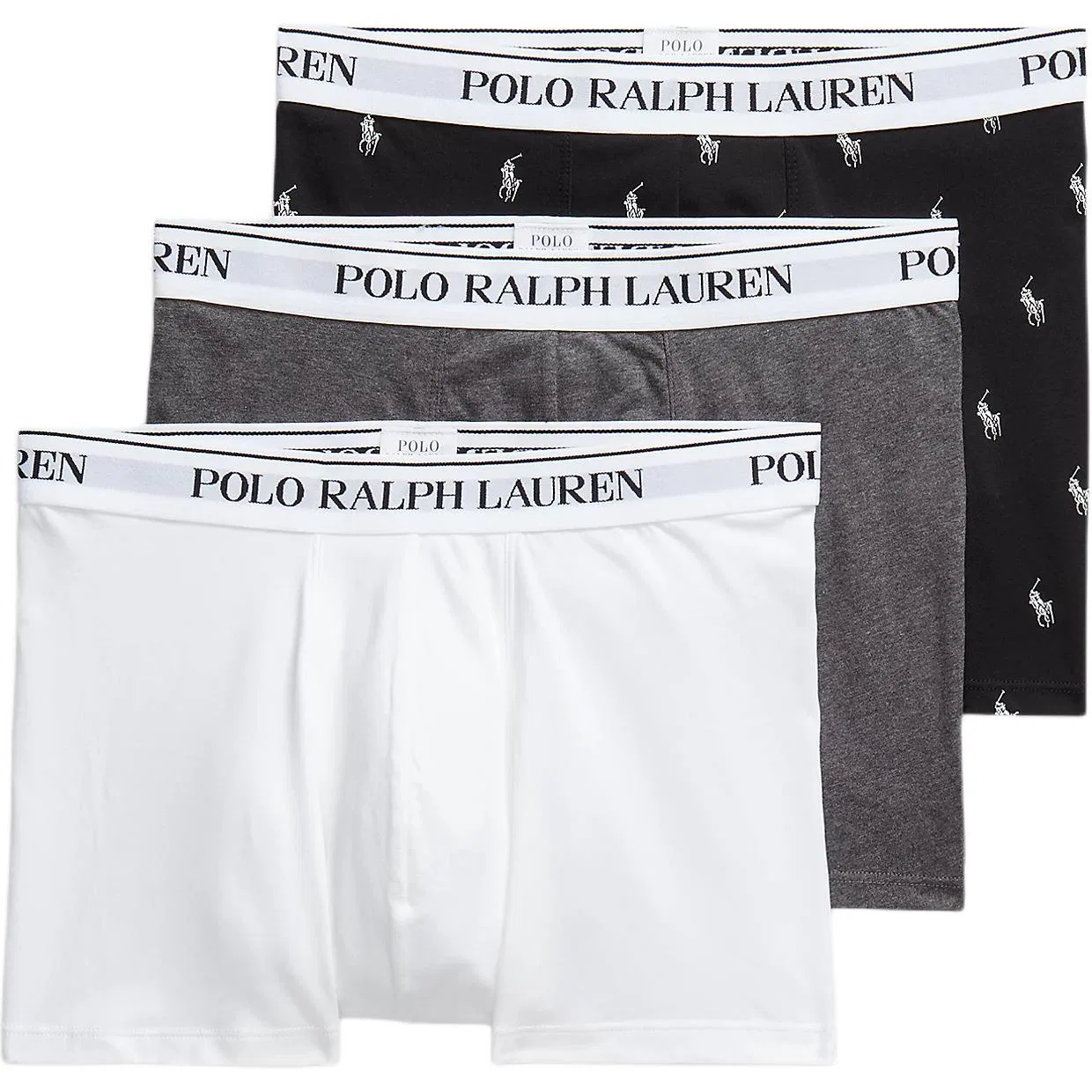 Боксеры 3 шт. Polo Ralph Lauren черный+белый+серый