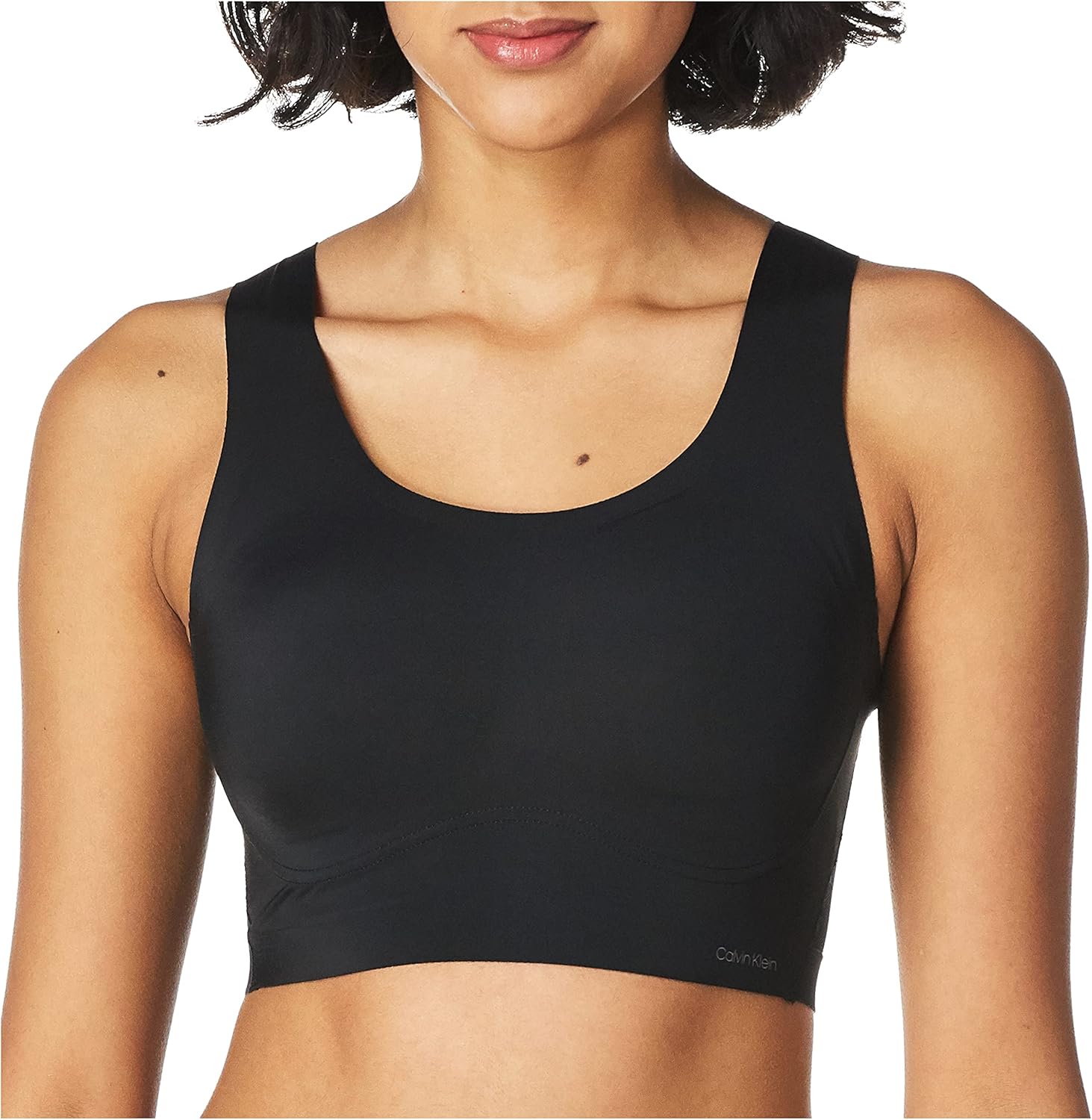 Calvin Klein Women's Invisibles Comfort Seamless Lift Mesh Bralette, Scoop Neck -Black — фото 2