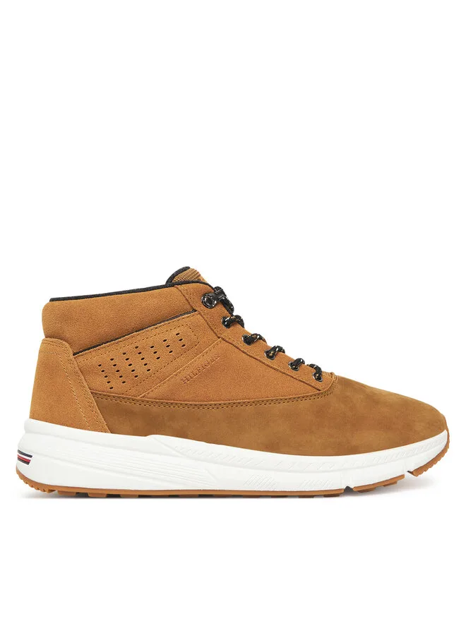 Tommy Hilfiger Ботинки Hilfiger W Nbk Sde Hybrid Boot FM0FM05609 коричневого цвета на шнуровке