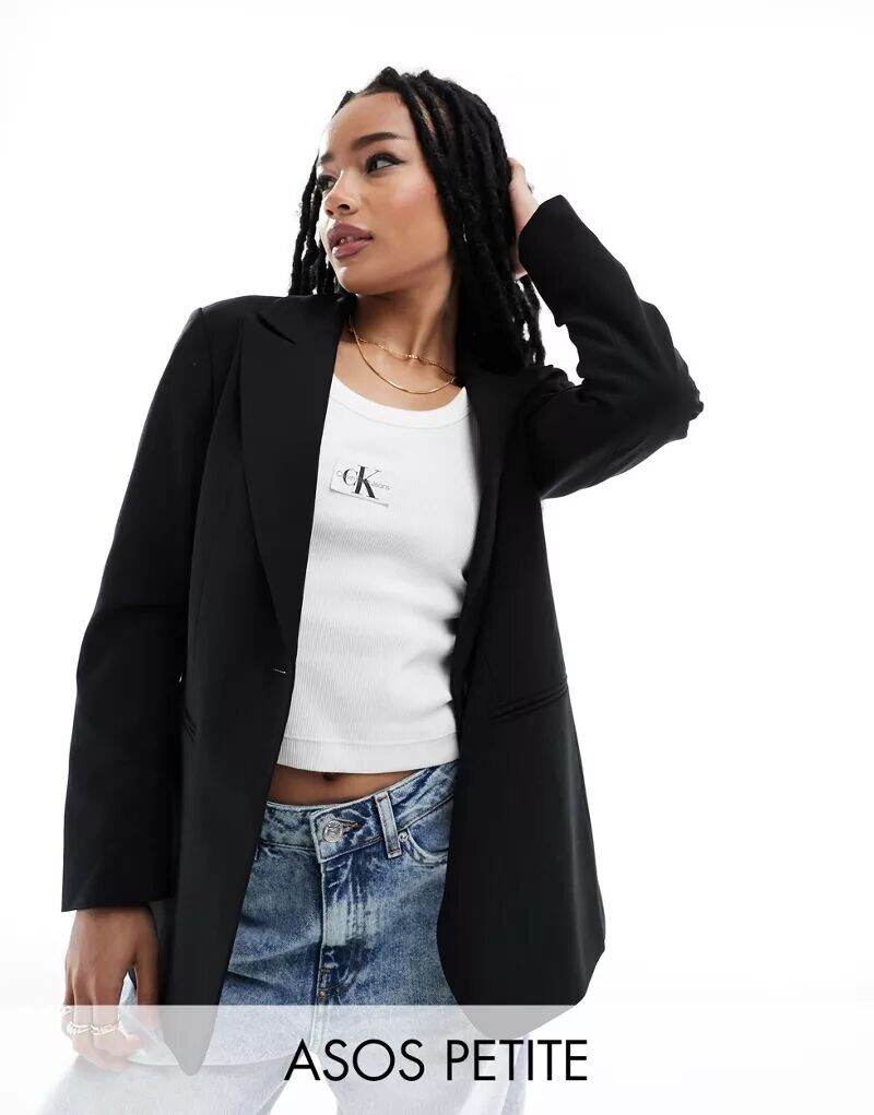

Черный однобортный пиджак ASOS Petite