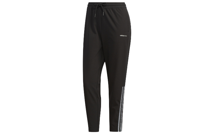 Adidas Neo Прямые спортивные брюки женские черные — фото 2