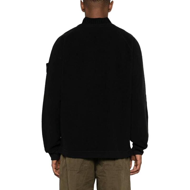 Толстовка мужская Stone Island Compass-badge Mock-neck, черный — фото 4