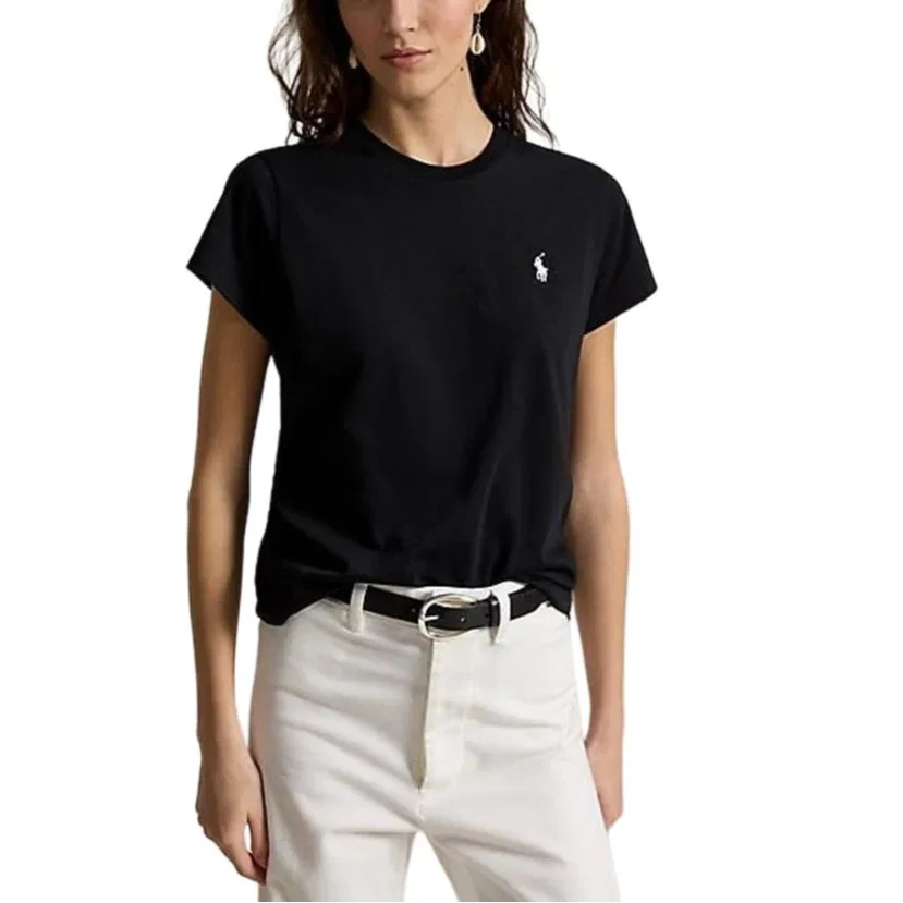 Футболка женская классическая Polo Ralph Lauren черная — фото 3