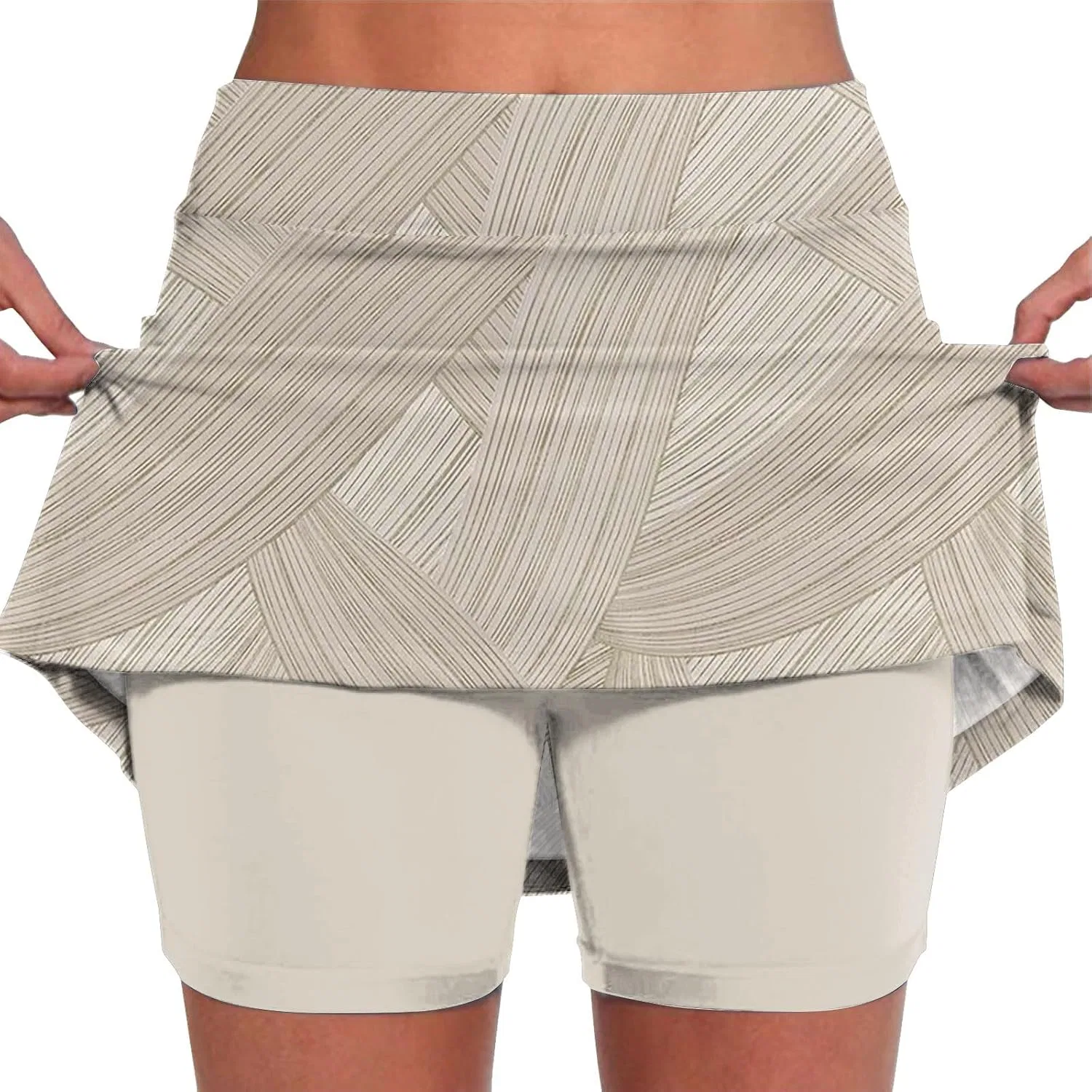 Юбка-шорты женская Athletic Skort с принтом, бренд Generic, цвет 12-beige