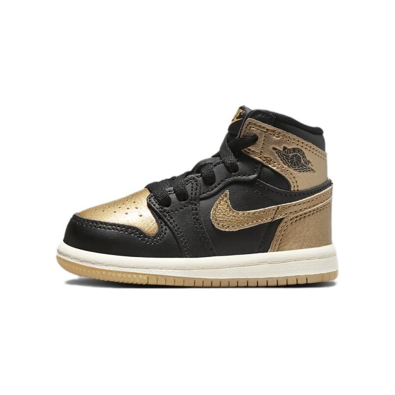 

Кроссовки Jordan 1 Retro High OG Black Metallic Gold TD, черный/золотой
