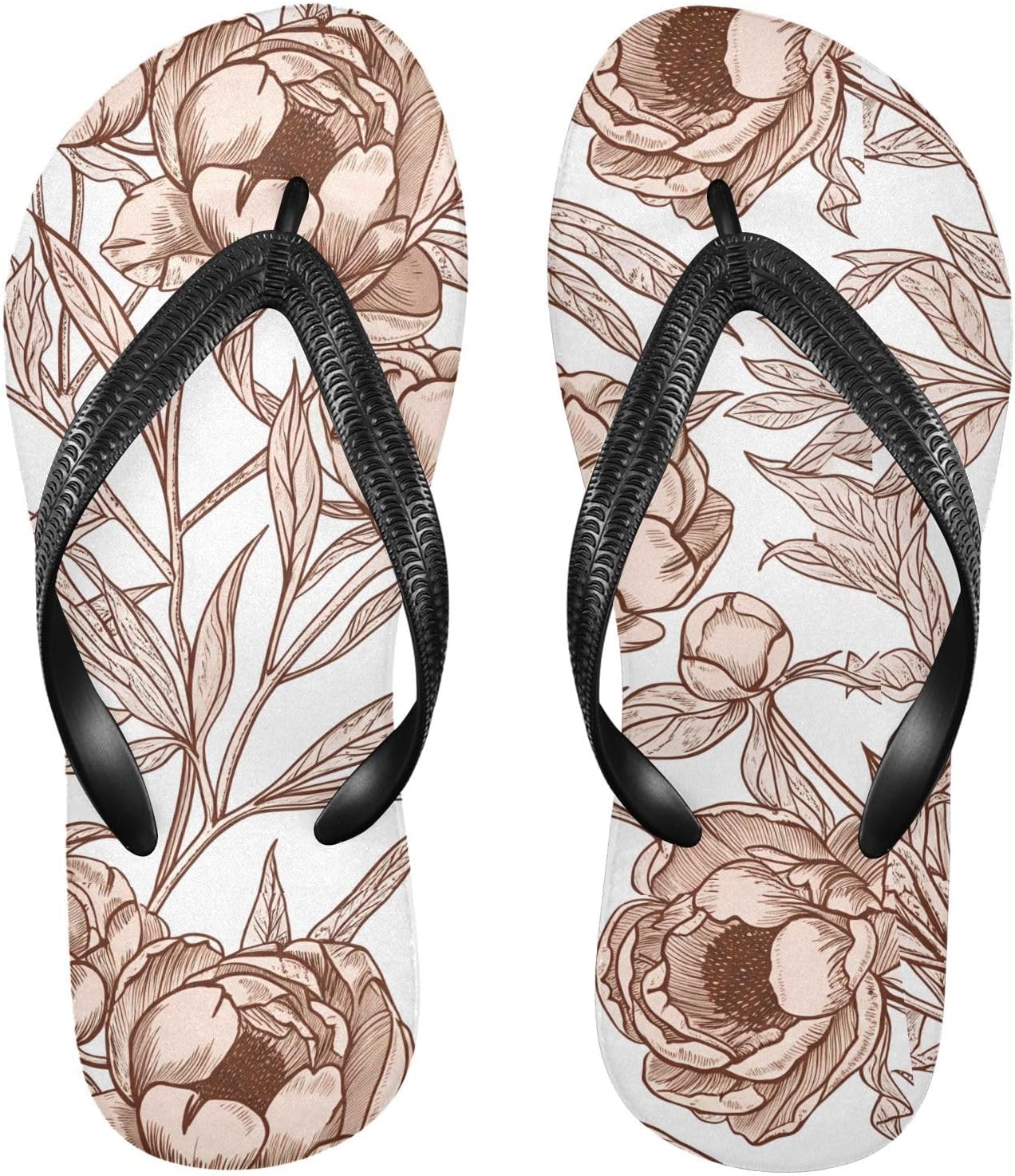 

Вьетнамки с цветком пиона, белые, для пляжа и душа, резиновые, противоскользящие, летние тапочки для мужчин и женщин Sinestour