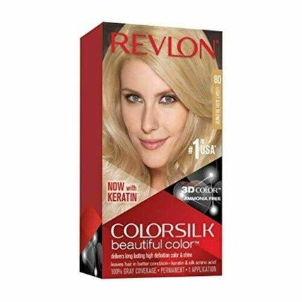 Перманентная краска для волос Colorsilk 80 Светло-пепельный блондин 200 мл, Revlon — фото 4