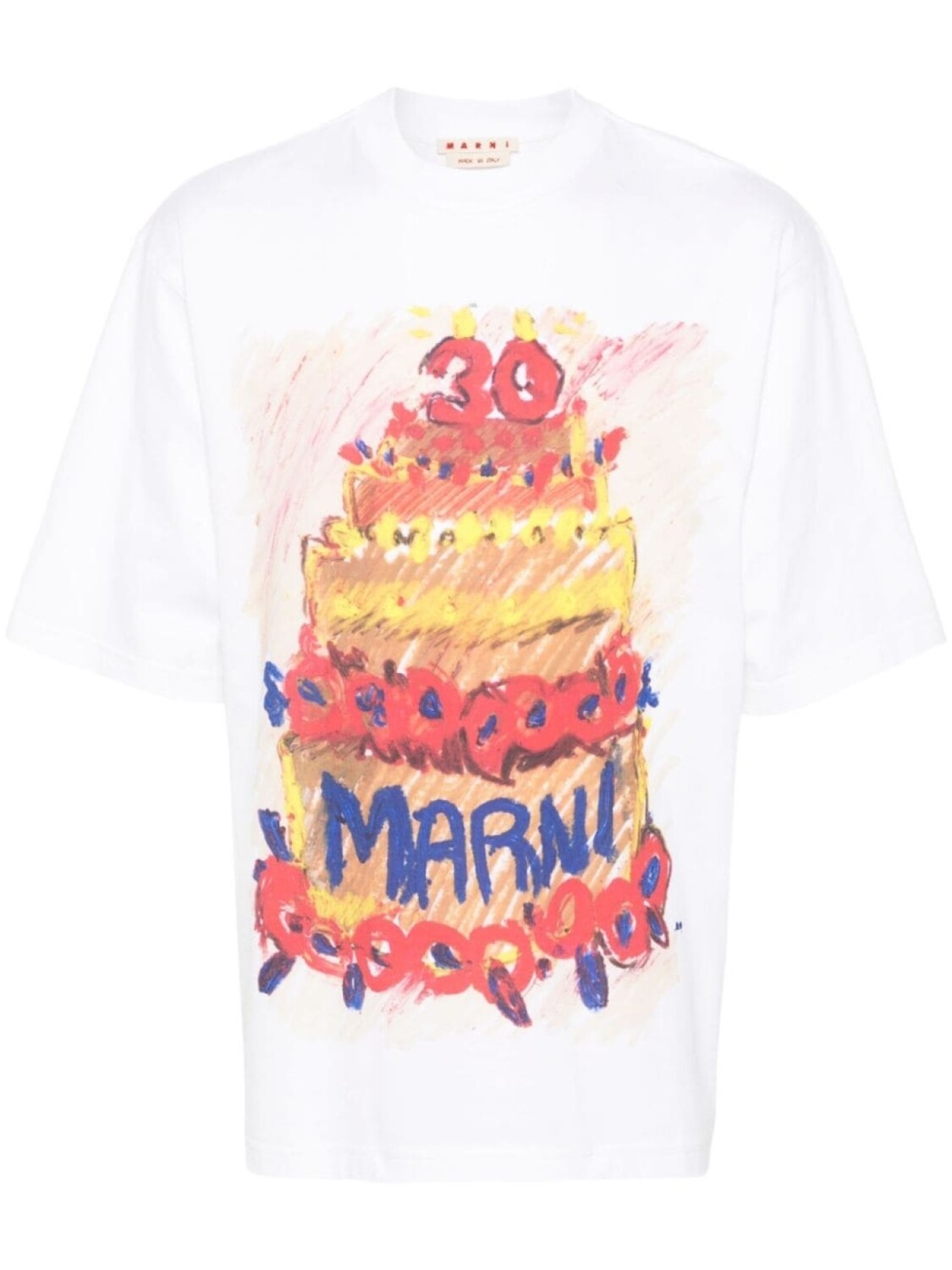 

Marni футболка из джерси с принтом, белый