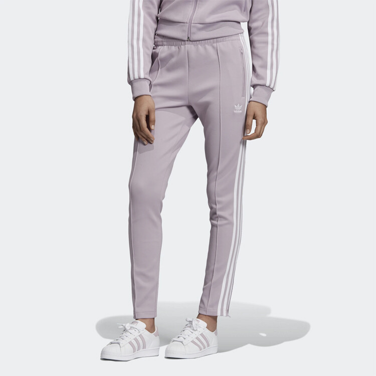 Женские спортивные штаны SST Knit, светло-розовые, фиолетово-серые Adidas Originals — фото 3