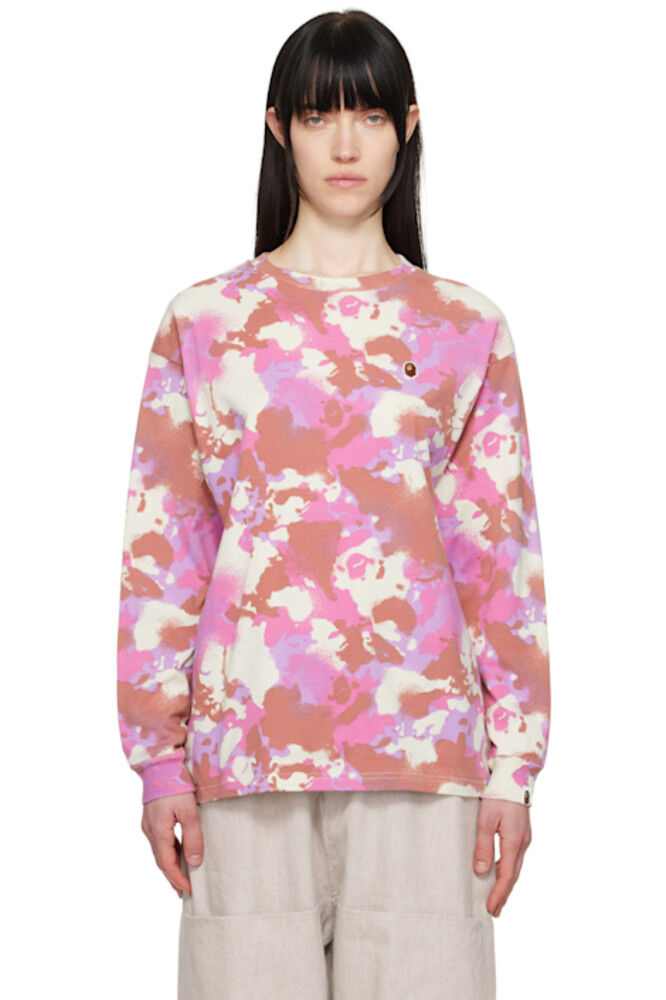 

Футболка с длинным рукавом Pink Map Camo BAPE