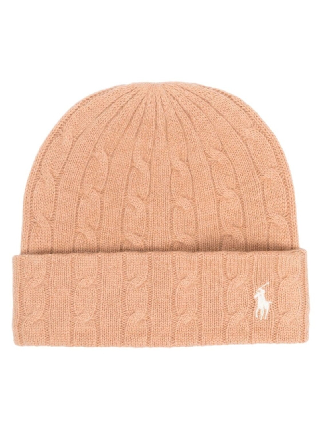 

Polo Ralph Lauren шапка бини фактурной вязки с вышивкой Polo Pony, коричневый