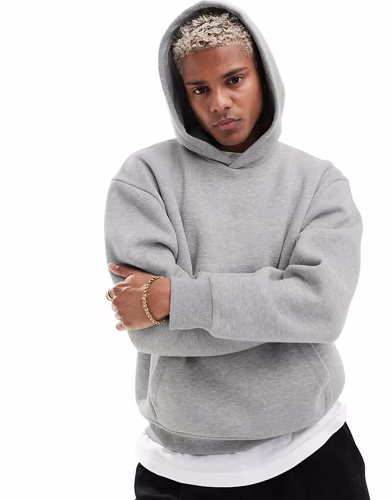 

Толстовка свободного кроя ASOS DESIGN свободного кроя серого меланжевого цвета