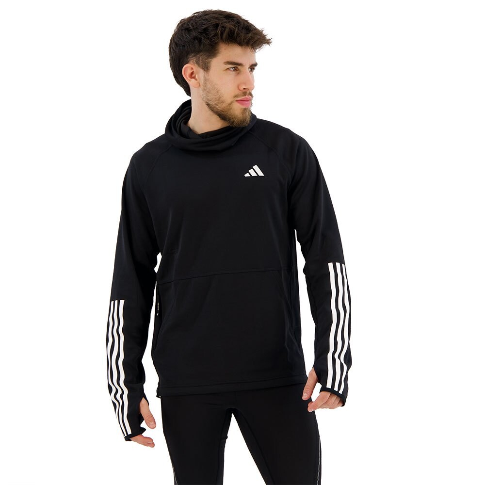 

Худи adidas Own The Run Excite 3 Stripes, черный