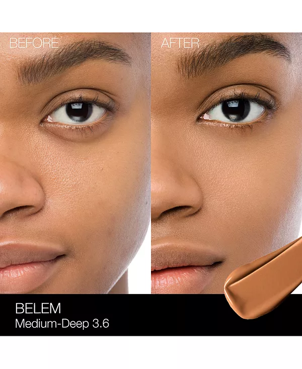Стойкая тональная основа с естественным сиянием, 1 унция. Nars, belem (md3.6 - medium-deep to deep with warm undertones, and a red tone) — фото 3