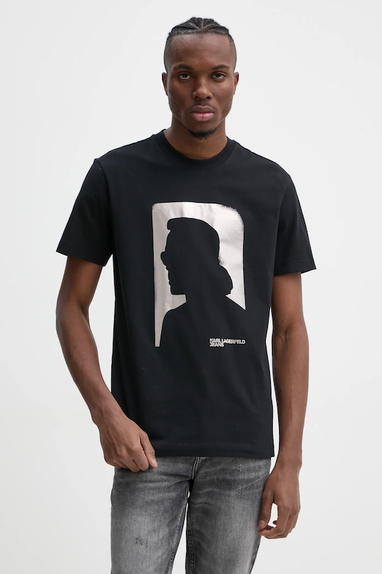 

Хлопковая футболка Karl Lagerfeld Jeans, черный