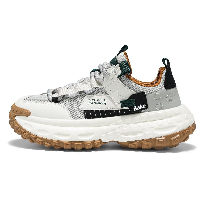 

BAKE Дышащие и легкие массивные кроссовки мужские низкие серо-зеленые, цвет Gray Green