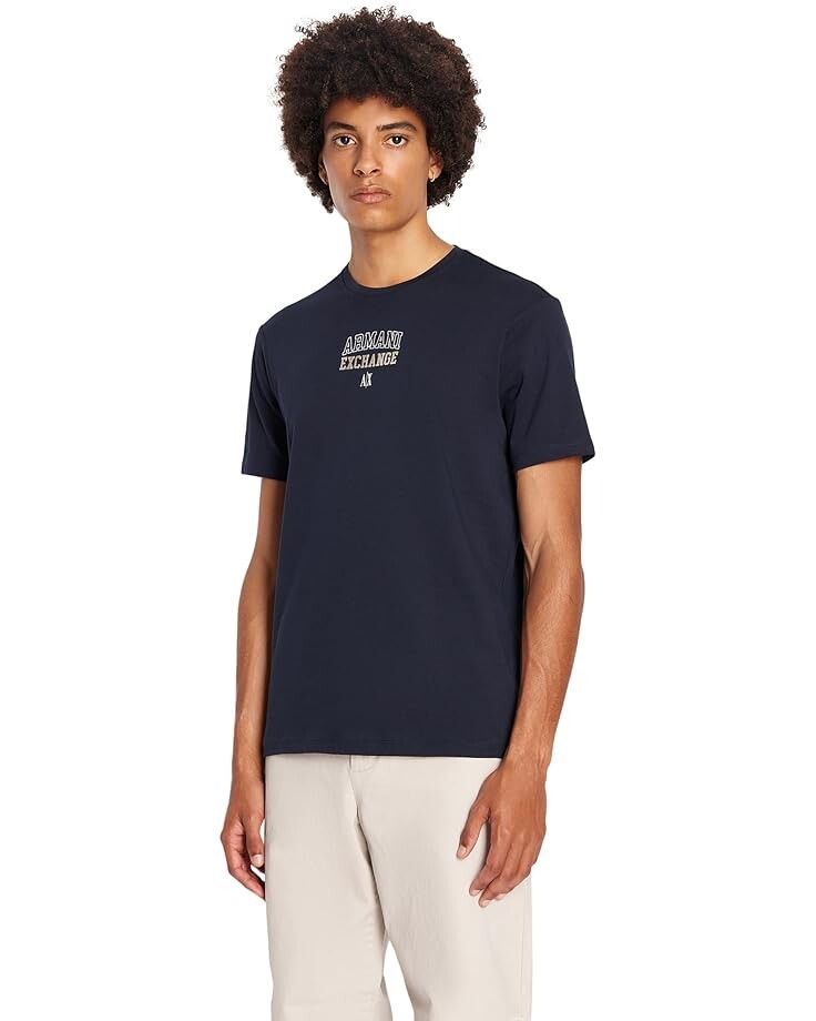 

Футболка Armani Exchange Small Collegiate Logo, темно-синий