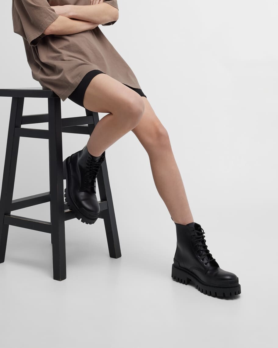 Армейские ботинки Strike из телячьей кожи с выступами на подошве Balenciaga — фото 3