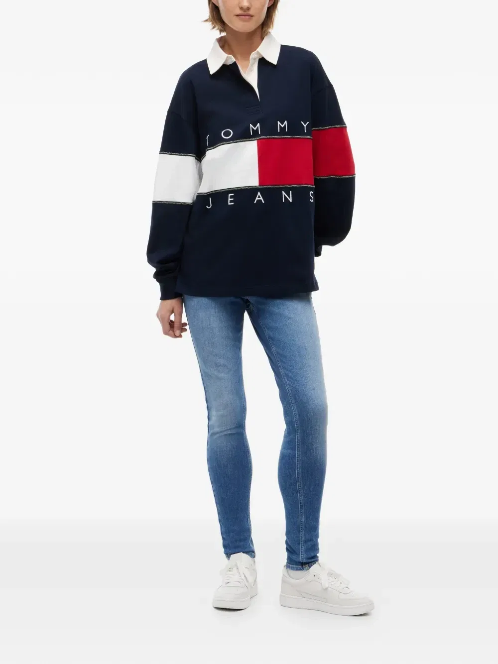 Свитшот с вышитым логотипом Tommy Hilfiger, синий — фото 2