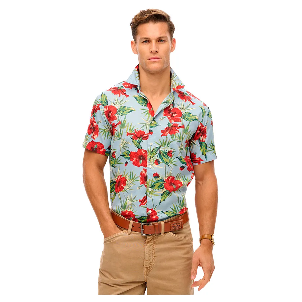 

Рубашка с коротким рукавом Superdry Hawaiian Print, синий