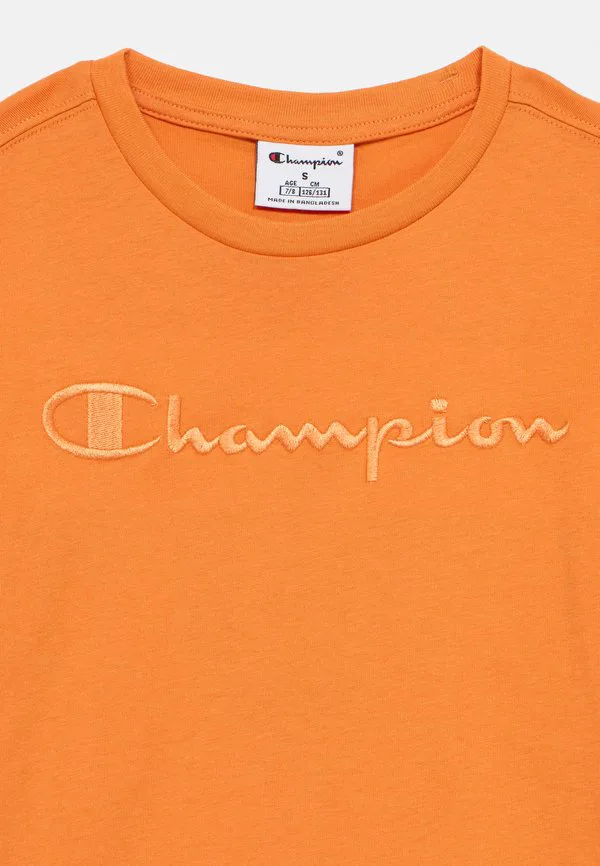 Футболка icons с круглым вырезом в тон и крупным логотипом. Champion, Orange — фото 3