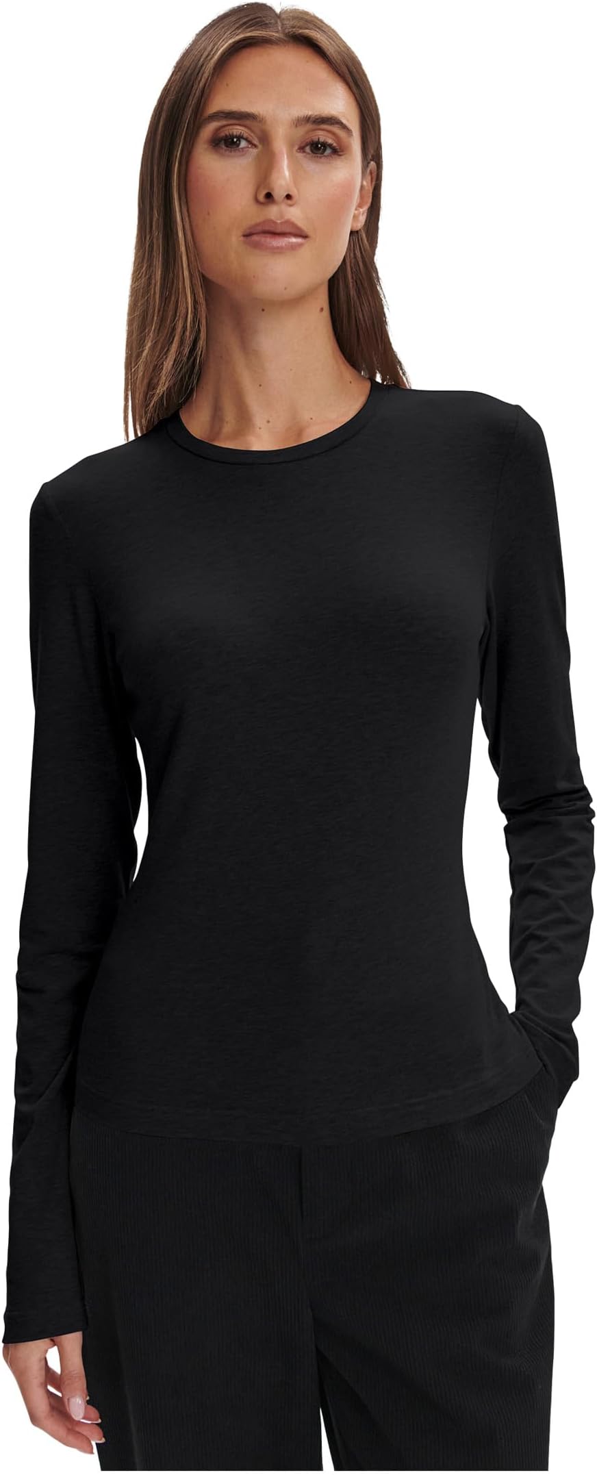 

Женская облегающая футболка Edna с длинным рукавом Varley, Black