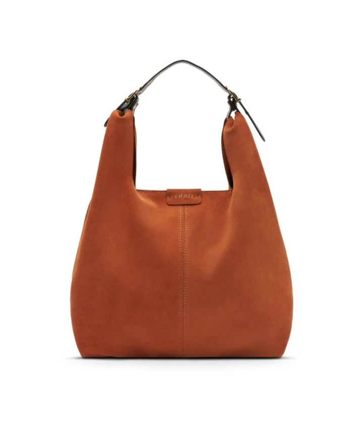 

Мягкая замшевая сумка-шоппер ржавого цвета Frau, коричневый